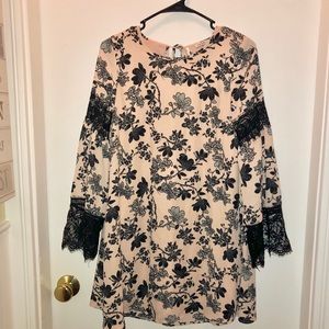 Black and peach dress